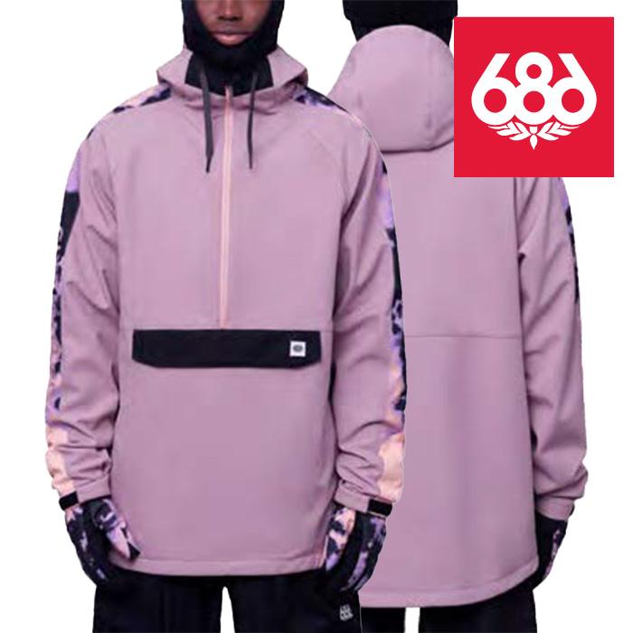 686 MEN'S シックスエイトシックス ウェア ジャケット 23-24 WATERPROOF ANORAK Dusty Mauve Colorblock メンズ 男性 アノラック スノーボード 日本正規品 予約