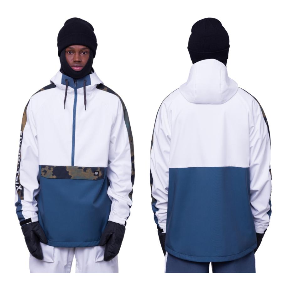 日本正規品 スノーボード ウェア シックスエイトシックス ジャケット 23-24 686 MEN'S WATERPROOF ANORAK White Colorblock メンズ 男性 アノラック