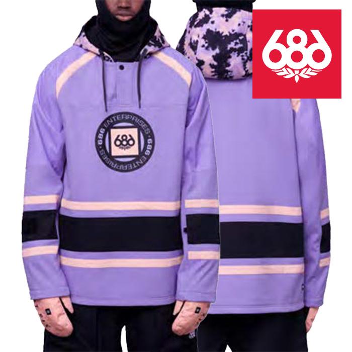 686 MEN'S シックスエイトシックス ウェア ジャケット 23-24 WATERPROOF SLAPSHOT HOODY Violet Colorblock メンズ 男性 フーディ スノーボード 日本正規品 予約