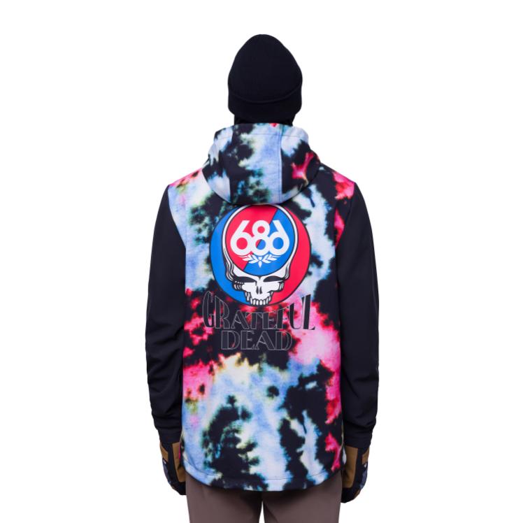 日本正規品 スノーボード ウェア シックスエイトシックス ジャケット 23-24 686 MEN'S WATERPROOF ZIP HOODY Grateful Dead Nebula Tie Dye フーディ