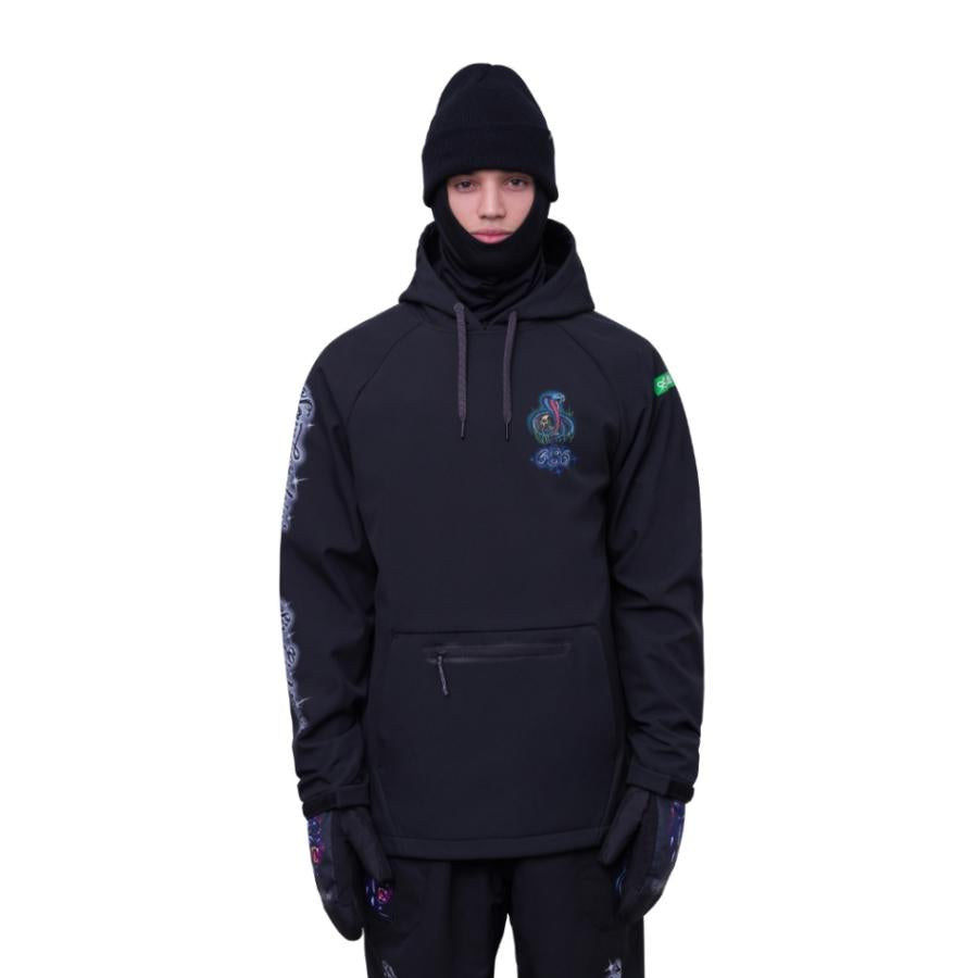 日本正規品 スノーボード ウェア シックスエイトシックス ジャケット 23-24 686 MEN'S WATERPROOF HOODY Samborghini Black メンズ 男性 フーディ