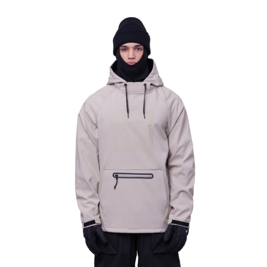 日本正規品 スノーボード ウェア シックスエイトシックス ジャケット 23-24 686 MEN'S WATERPROOF HOODY Putty メンズ 男性 フーディ