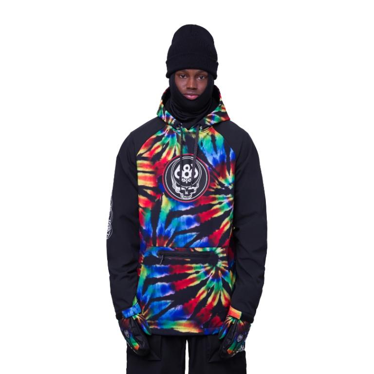 日本正規品 スノーボード ウェア シックスエイトシックス ジャケット 23-24 686 MEN'S WATERPROOF HOODY Grateful Dead Black Tie Dye メンズ フーディ