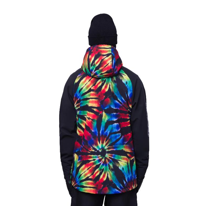 日本正規品 スノーボード ウェア シックスエイトシックス ジャケット 23-24 686 MEN'S WATERPROOF HOODY Grateful Dead Black Tie Dye メンズ フーディ