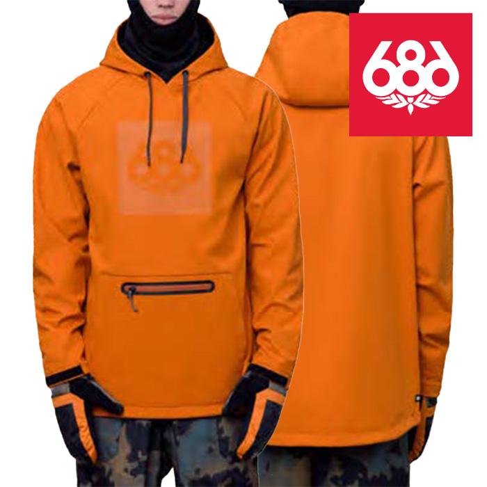 日本正規品 スノーボード ウェア シックスエイトシックス ジャケット 23-24 686 MEN'S WATERPROOF HOODY Copper Orange メンズ 男性 フーディ