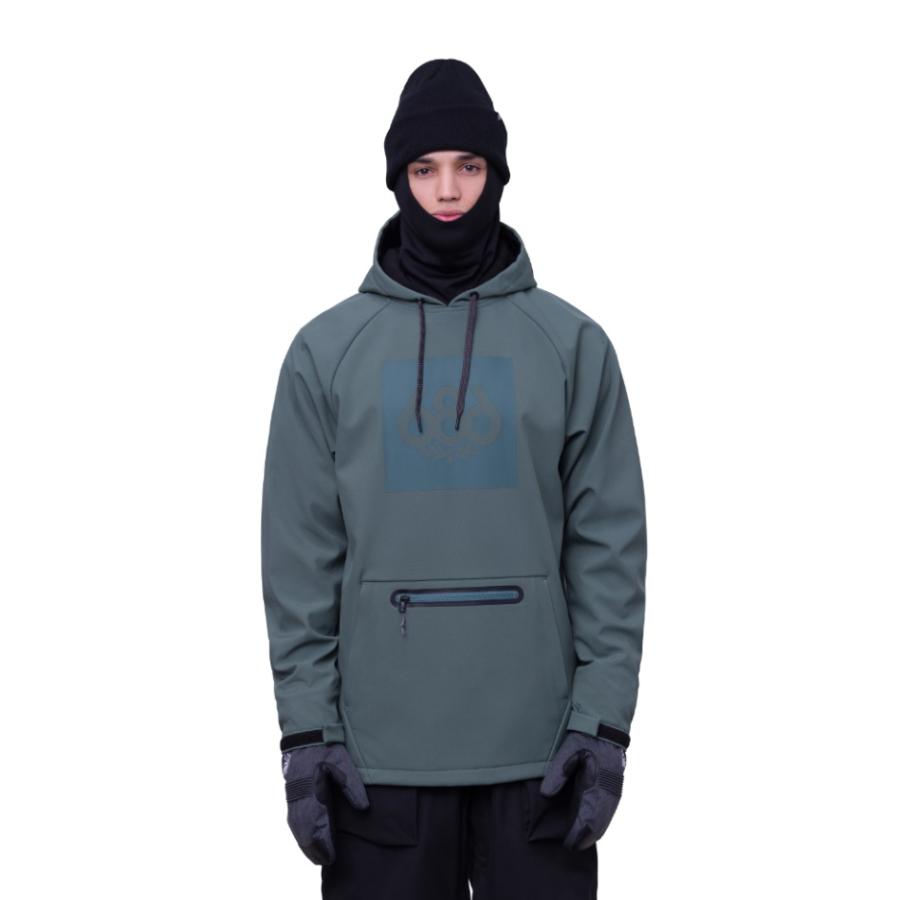 日本正規品 スノーボード ウェア シックスエイトシックス ジャケット 23-24 686 MEN'S WATERPROOF HOODY Cypress Green メンズ 男性 フーディ