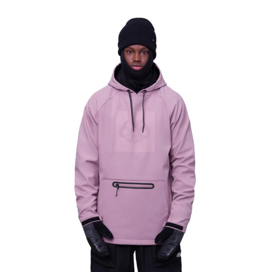 日本正規品 スノーボード ウェア シックスエイトシックス ジャケット 23-24 686 MEN'S WATERPROOF HOODY Dusty Mauve メンズ 男性 フーディ