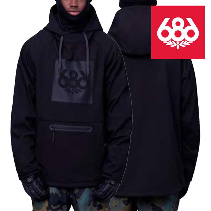 686 MEN'S シックスエイトシックス ウェア ジャケット 23-24 WATERPROOF HOODY Black メンズ 男性 フーディ スノーボード 日本正規品 予約