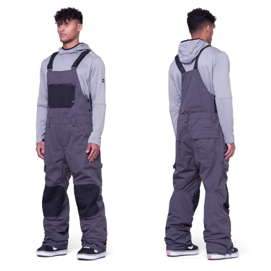 686 MEN'S シックスエイトシックス ウェア パンツ 23-24 HOT LAP INSULATED BIB Charcoal  Colorblock メンズ 男性 ビブパンツ スノーボード 日本正規品 予約