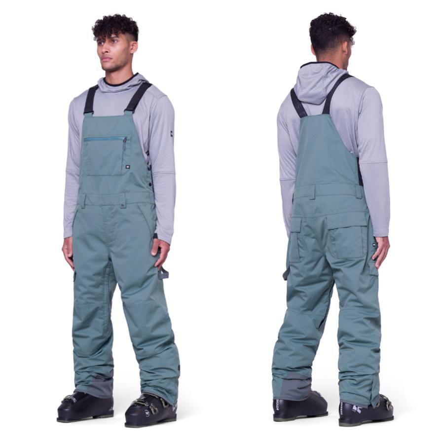 日本正規品 スノーボード ウェア シックスエイトシックス パンツ 23-24 686 MEN'S HOT LAP INSULATED BIB Cypress Green メンズ 男性 ビブパンツ