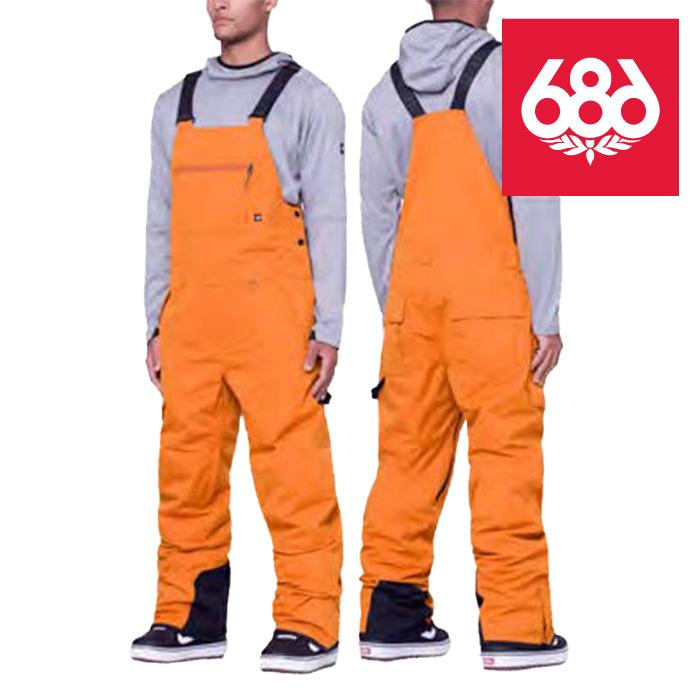 686 MEN'S シックスエイトシックス ウェア パンツ 23-24 HOT LAP INSULATED BIB Copper Orange メンズ 男性 ビブパンツ スノーボード 日本正規品 予約