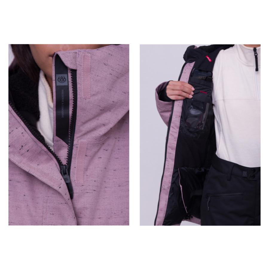 日本正規品 スノーボード ウェア シックスエイトシックス ジャケット 23-24 686 WOMEN'S RUMOR INSULATED JACKET Dusty Mauve Slub ウィメンズ 女性