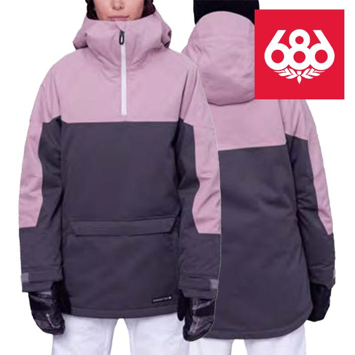686 WOMEN'S シックスエイトシックス ウェア ジャケット 23-24 UPTON INSULATED ANORAK Charcoal Colorblock アノラック スノーボード 日本正規品 予約