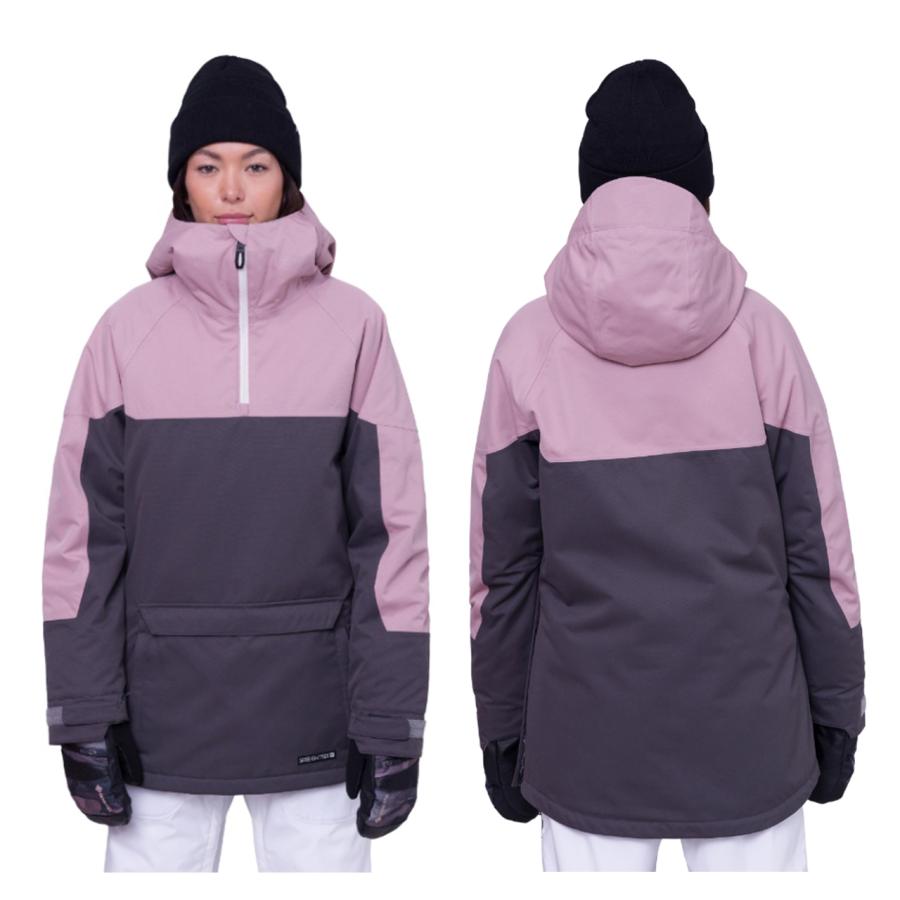 日本正規品 スノーボード ウェア シックスエイトシックス ジャケット 23-24 686 WOMEN'S UPTON INSULATED ANORAK Charcoal Colorblock アノラック