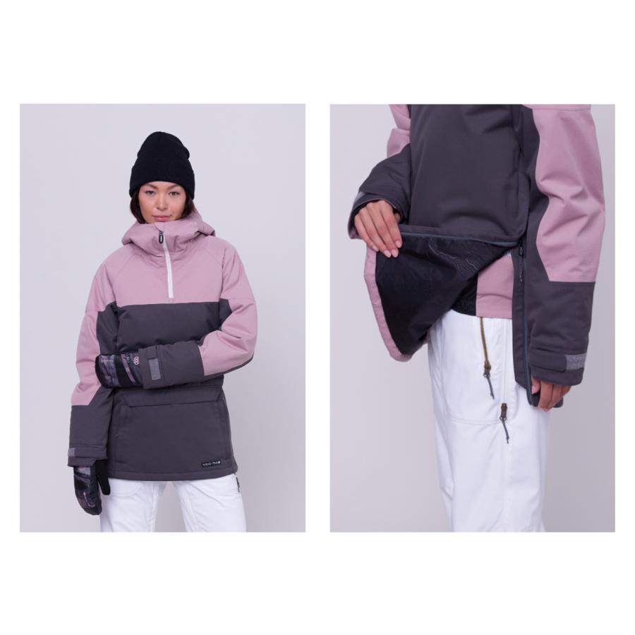 日本正規品 スノーボード ウェア シックスエイトシックス ジャケット 23-24 686 WOMEN'S UPTON INSULATED ANORAK Charcoal Colorblock アノラック