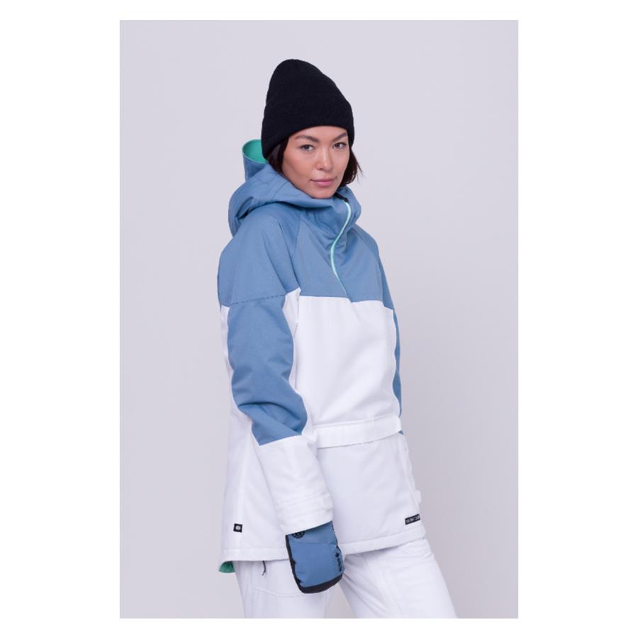 日本正規品 スノーボード ウェア シックスエイトシックス ジャケット 23-24 686 WOMEN'S UPTON INSULATED ANORAK Steel Blue Colorblock アノラック