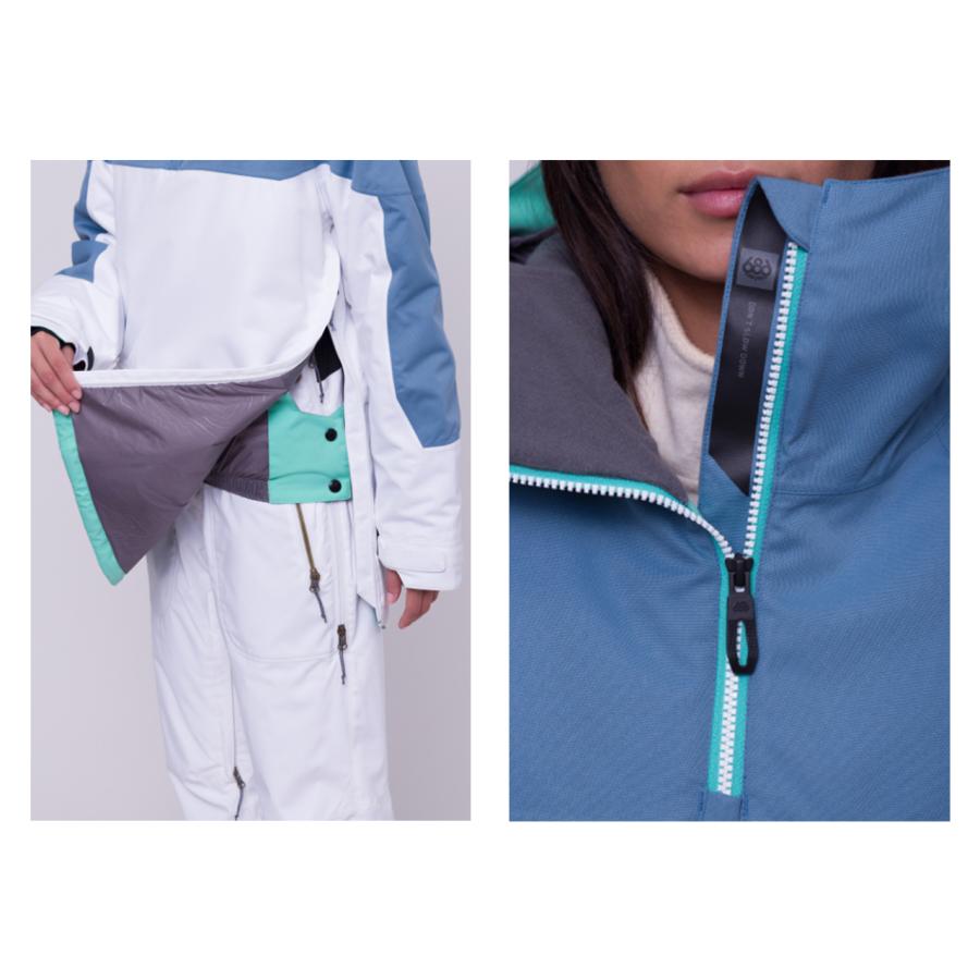 日本正規品 スノーボード ウェア シックスエイトシックス ジャケット 23-24 686 WOMEN'S UPTON INSULATED ANORAK Steel Blue Colorblock アノラック