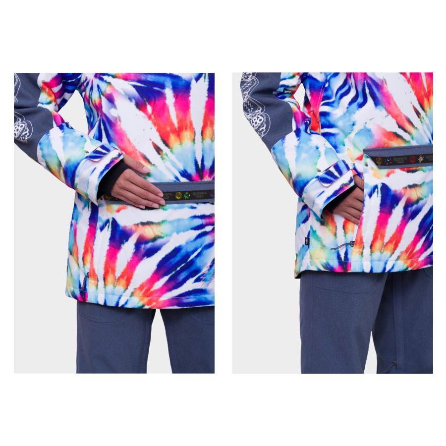 日本正規品 スノーボード ウェア シックスエイトシックス ジャケット 23-24 686 WOMEN'S UPTON INSULATED ANORAK Grateful Dead White Tie Dye アノラック