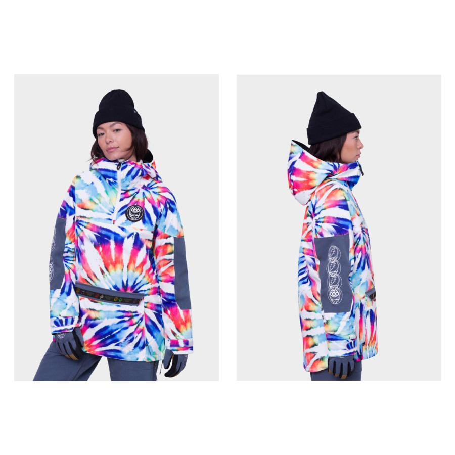 日本正規品 スノーボード ウェア シックスエイトシックス ジャケット 23-24 686 WOMEN'S UPTON INSULATED ANORAK Grateful Dead White Tie Dye アノラック