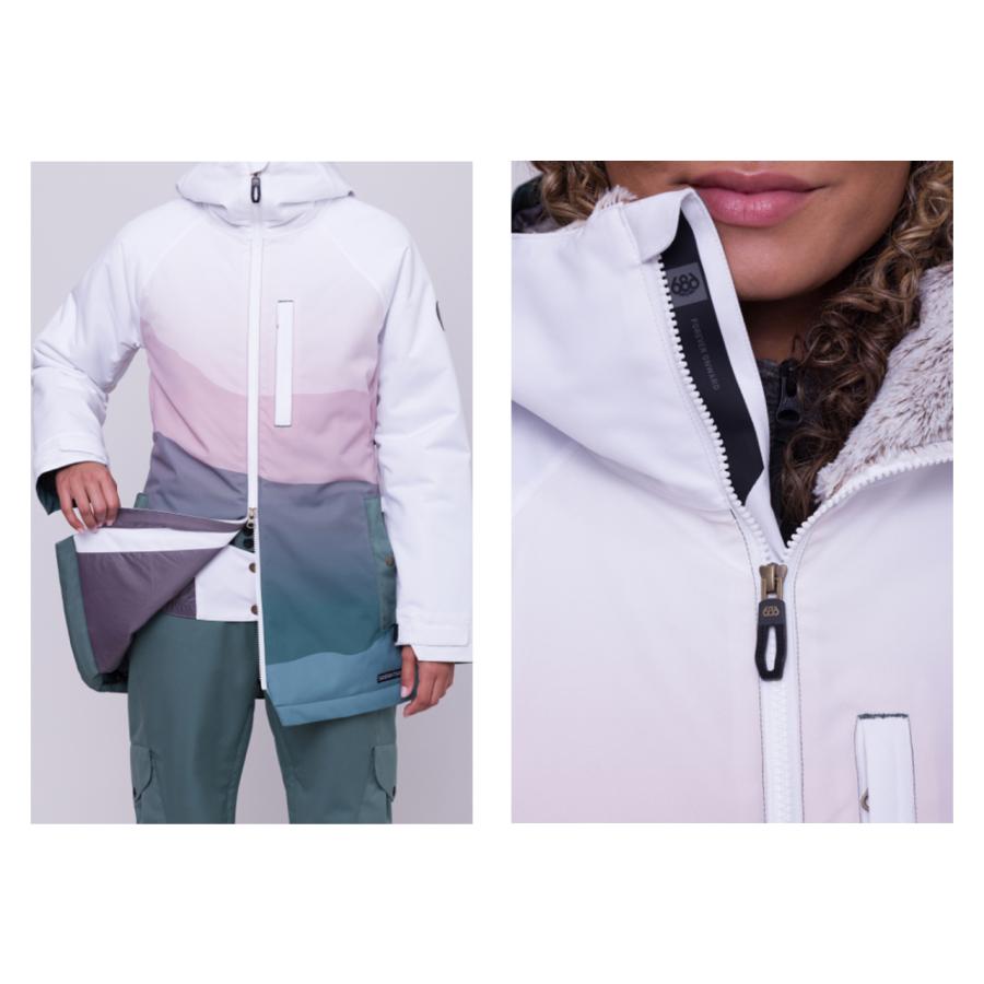 日本正規品 スノーボード ウェア シックスエイトシックス ジャケット 23-24 686 WOMEN'S DREAM INSULATED JACKET White Dusty Mtn Sunset ウィメンズ 女性