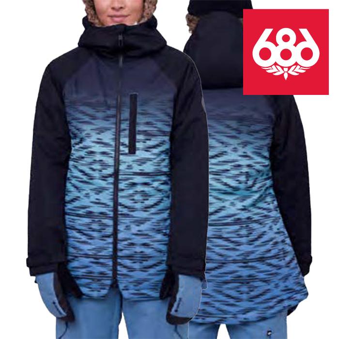 日本正規品 スノーボード ウェア シックスエイトシックス ジャケット 23-24 686 WOMEN'S DREAM INSULATED JACKET Black Blue Ikat ウィメンズ 女性