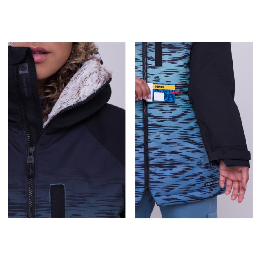 日本正規品 スノーボード ウェア シックスエイトシックス ジャケット 23-24 686 WOMEN'S DREAM INSULATED JACKET Black Blue Ikat ウィメンズ 女性