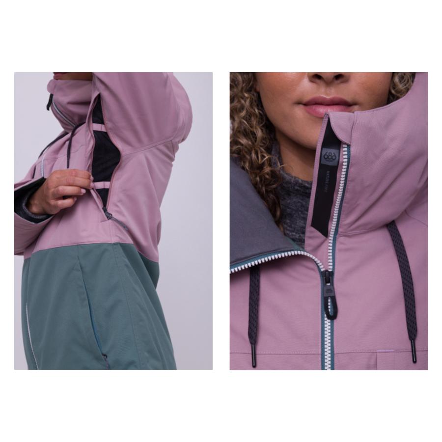 日本正規品 スノーボード ウェア シックスエイトシックス ジャケット 23-24 686 WOMEN'S ATHENA INSULATED JACKET Dusty Mauve Colorblock ウィメンズ 女性