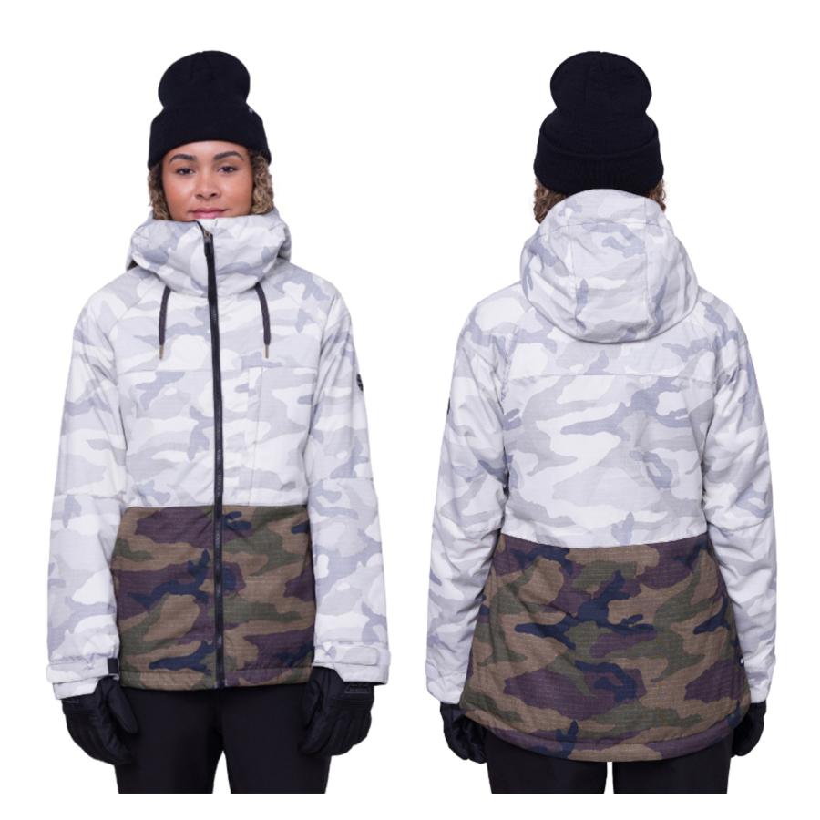 日本正規品 スノーボード ウェア シックスエイトシックス ジャケット 23-24 686 WOMEN'S ATHENA INSULATED JACKET White Camo Colorblock ウィメンズ 女性