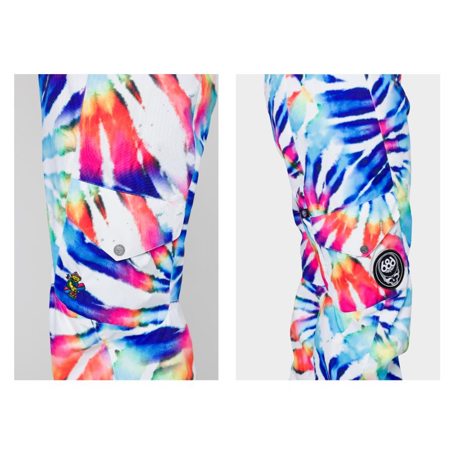 日本正規品 スノーボード ウェア シックスエイトシックス パンツ 23-24 686 WOMEN'S AURA INSULATED CARGO PANT Grateful Dead White Tie Dye カーゴパンツ