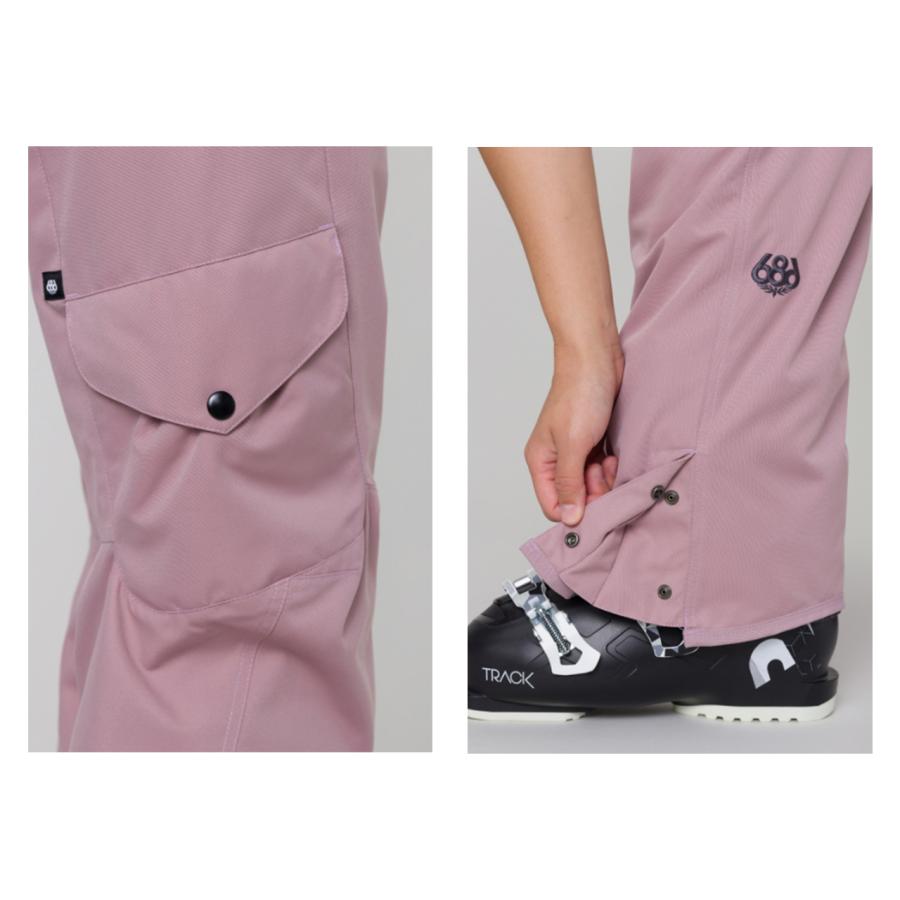 日本正規品 スノーボード ウェア シックスエイトシックス パンツ 23-24 686 WOMEN'S AURA INSULATED CARGO PANT Dusty Mauve ウィメンズ 女性 カーゴパンツ