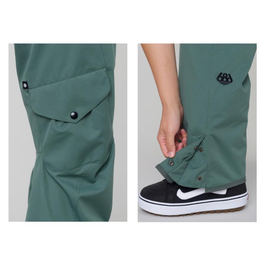 日本正規品 スノーボード ウェア シックスエイトシックス パンツ 23-24 686 WOMEN'S AURA INSULATED CARGO PANT Cypress Green ウィメンズ カーゴパンツ