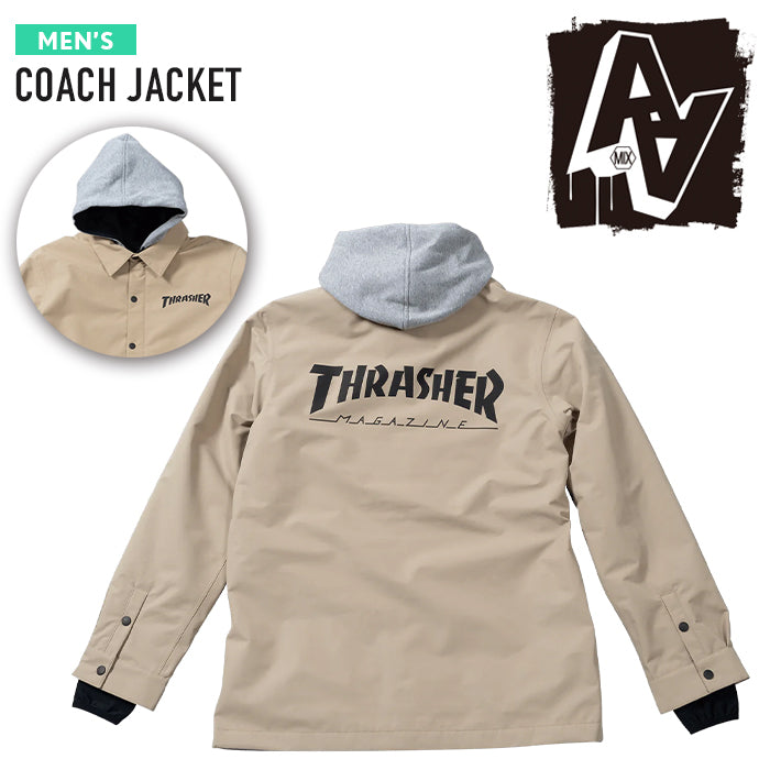 日本正規品 スノーボード ウェア ダブルエー ハードウェア ジャケット 23-24 AA HARDWEAR CO. COACH JACKET Thrasher Beige REGULAR FIT MEN'S メンズ 男性