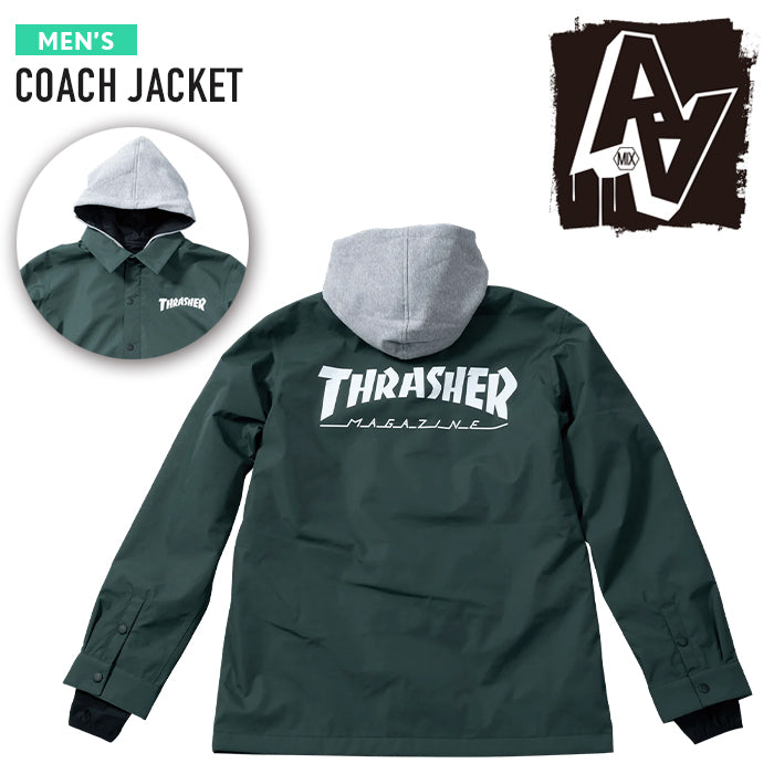 日本正規品 スノーボード ウェア ダブルエー ハードウェア ジャケット 23-24 AA HARDWEAR CO. COACH JACKET Thrasher Green REGULAR FIT MEN'S メンズ 男性