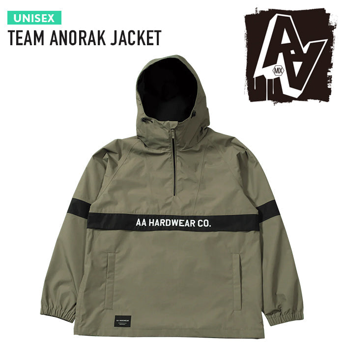 日本正規品 スノーボード ウェア ダブルエー ハードウェア ジャケット 23-24 AA HARDWEAR CO. TEAM ANORAK JACKET Khaki RELAXED FIT UNISEX ユニセックス