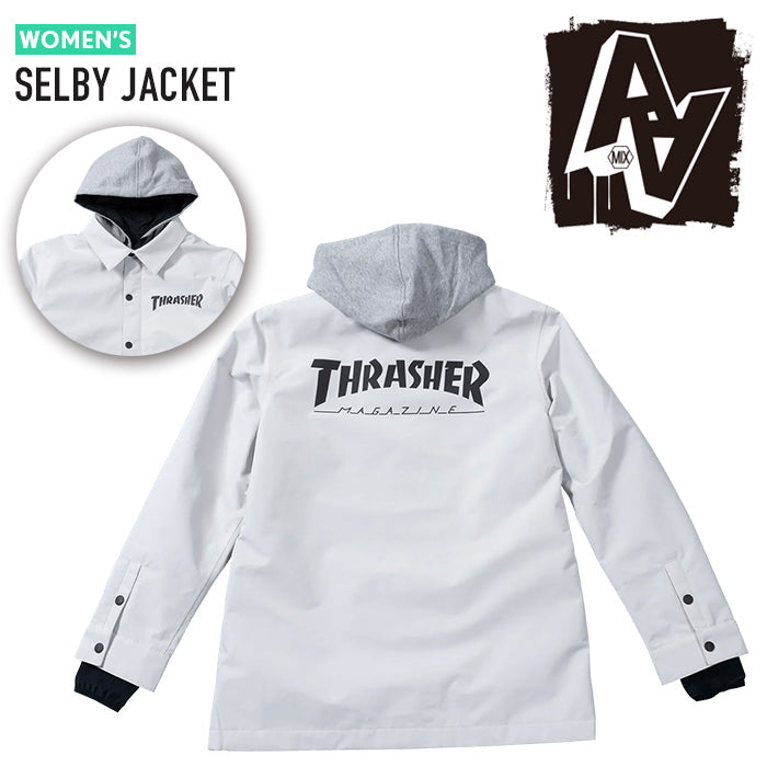 日本正規品 スノーボード ウェア ダブルエー ハードウェア ジャケット 23-24 AA HARDWEAR CO. SELBY JACKET Thrasher White REGULAR FIT WOMEN'S