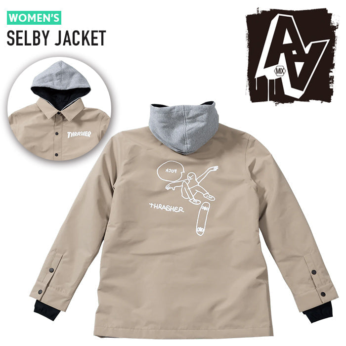 日本正規品 スノーボード ウェア ダブルエー ハードウェア ジャケット 23-24 AA HARDWEAR CO. SELBY JACKET Gonz Flip Beige REGULAR FIT WOMEN'S