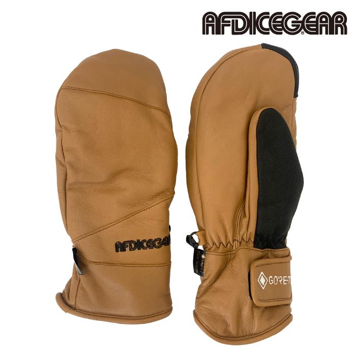 日本正規品 スノーボード グローブ エーエフディ 23-24 AFDICEGEAR LEATHER MITT GLOVE Camel ミット ミトン 手袋 スキー