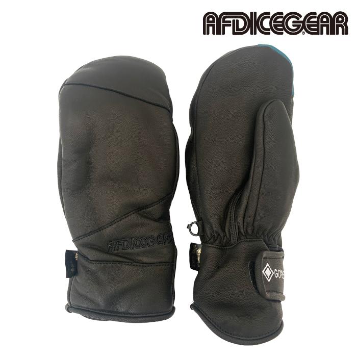 日本正規品 スノーボード グローブ エーエフディ 23-24 AFDICEGEAR LEATHER MITT GLOVE Black ミット ミトン 手袋 スキー