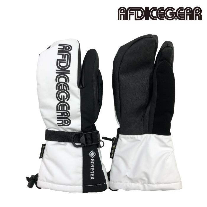 日本正規品 スノーボード グローブ エーエフディ 23-24 AFDICEGEAR TRIGGER GLOVE White ミット ミトン 手袋 スキー