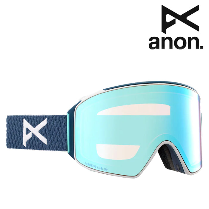 日本正規品 スノーボード ゴーグル アノン 23-24 ANON M4 CYLINDRICAL GOGGLES + BONUS LENS+ MFI FACE MASK- LOW BRIDGE FIT Nightfall/Perceive Variable Blue