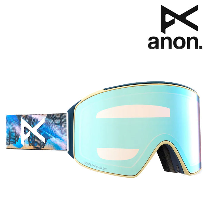 日本正規品 スノーボード ゴーグル アノン 23-24 ANON M4 CYLINDRICAL GOGGLES + BONUS LENS + MFI FACE MASK - LOW BRIDGE FIT Ctmlno/Prcv Vrbl Blu スキー