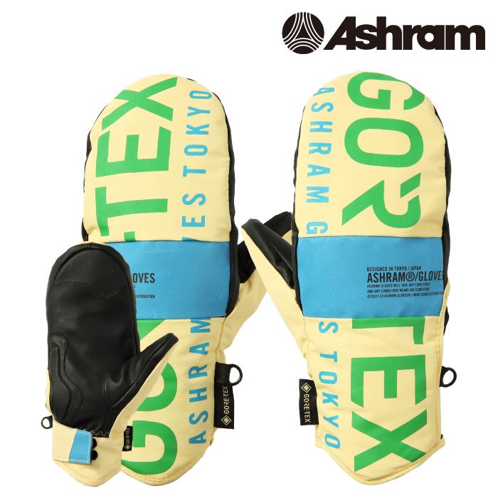 日本正規品 スノーボード グローブ アシュラム 23-24 ASHRAM PROFILE LOGO MITT Lt.Yellow スキー ミット ミトン 手袋 GLOVE