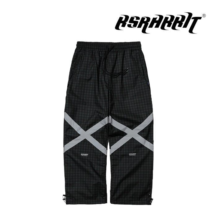 日本正規品 スノーボード ウエア ビエスラビット パンツ 23-24 BSRABBIT ORIGINAL POT-X REFLECTIVE TRACK PANTS CHECK GREEN SNOWBOARD PANTS ユニセックス