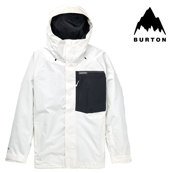 日本正規品 スノーボード ウェア バートン ジャケット 23-24 BURTON MEN'S POWLINE GORE-TEX 2L JACKET Stout White/True Black メンズ 男性 ゴアテックス