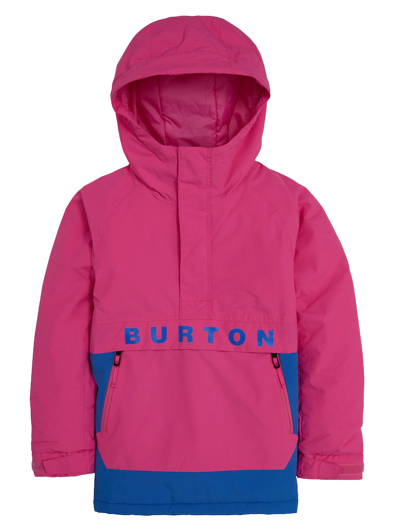 日本正規品 スノーボード ウェア バートン ジャケット 23-24 BURTON KIDS' FROSTNER 2L ANORAK JACKET Fuchsia Fusion/Amparo Blue キッズ 子供 アノラック