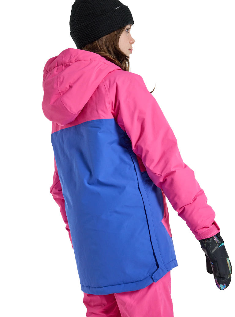 日本正規品 スノーボード ウェア バートン ジャケット 23-24 BURTON KIDS' FROSTNER 2L ANORAK JACKET Fuchsia Fusion/Amparo Blue キッズ 子供 アノラック