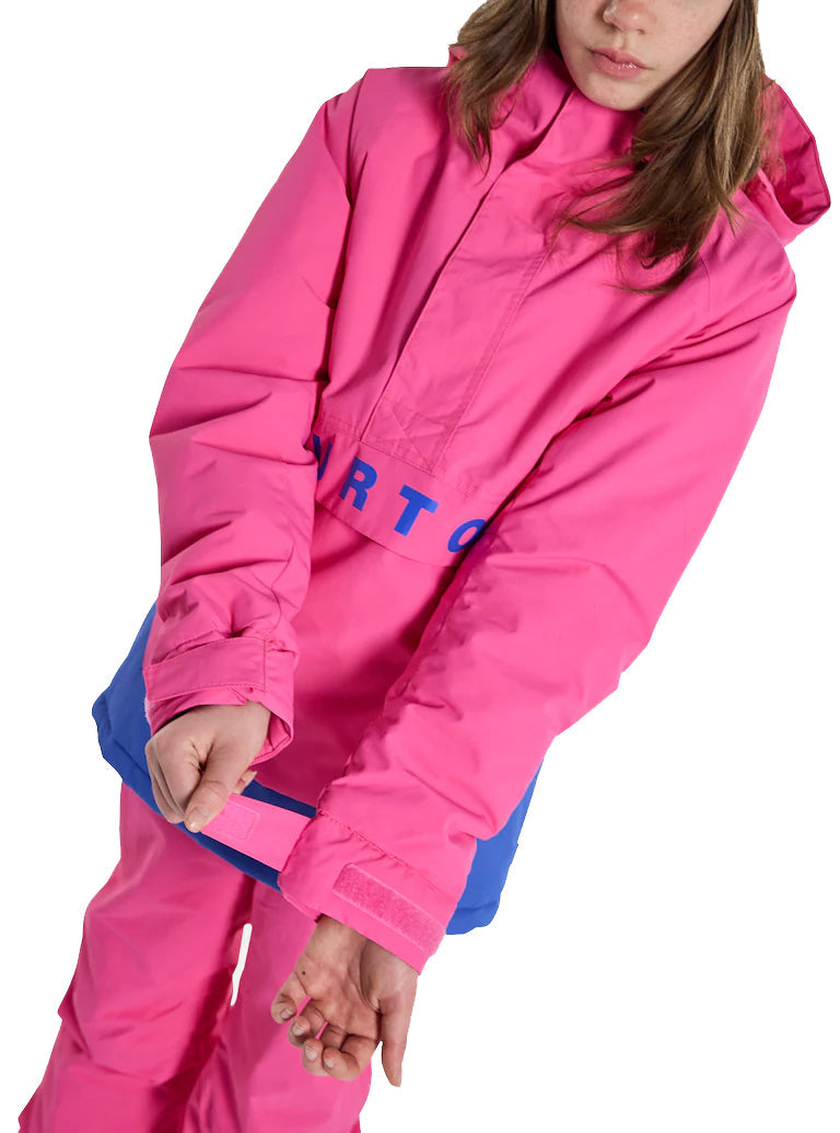 日本正規品 スノーボード ウェア バートン ジャケット 23-24 BURTON KIDS' FROSTNER 2L ANORAK JACKET Fuchsia Fusion/Amparo Blue キッズ 子供 アノラック