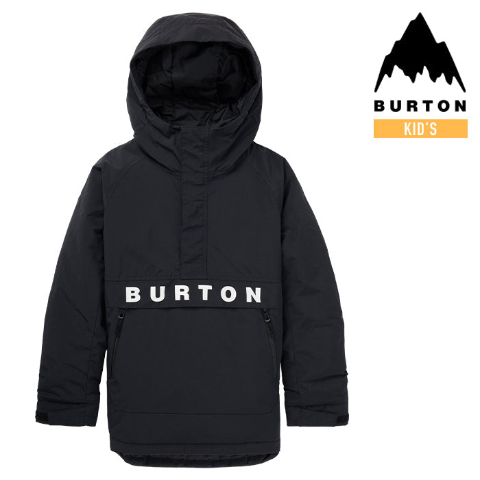 日本正規品 スノーボード ウェア バートン ジャケット 23-24 BURTON KIDS' FROSTNER 2L ANORAK JACKET True Black キッズ 子供 アノラック