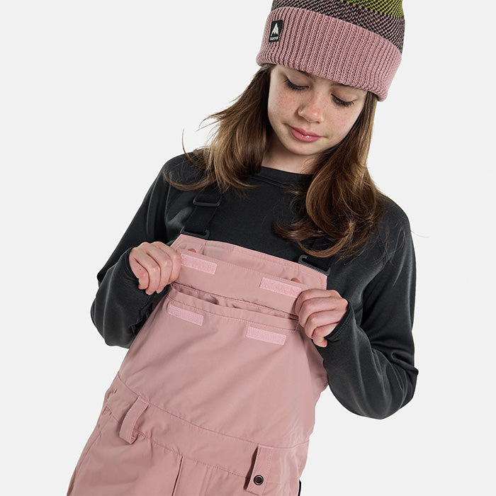 日本正規品 スノーボード ウェア バートン パンツ 23-24 BURTON KIDS' SKYLAR 2L BIB PANTS Powder Blush キッズ YOUTH 子供 ビブパンツ