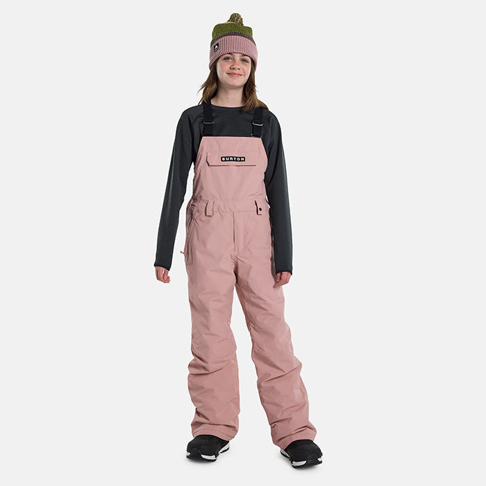 日本正規品 スノーボード ウェア バートン パンツ 23-24 BURTON KIDS' SKYLAR 2L BIB PANTS Powder Blush キッズ YOUTH 子供 ビブパンツ